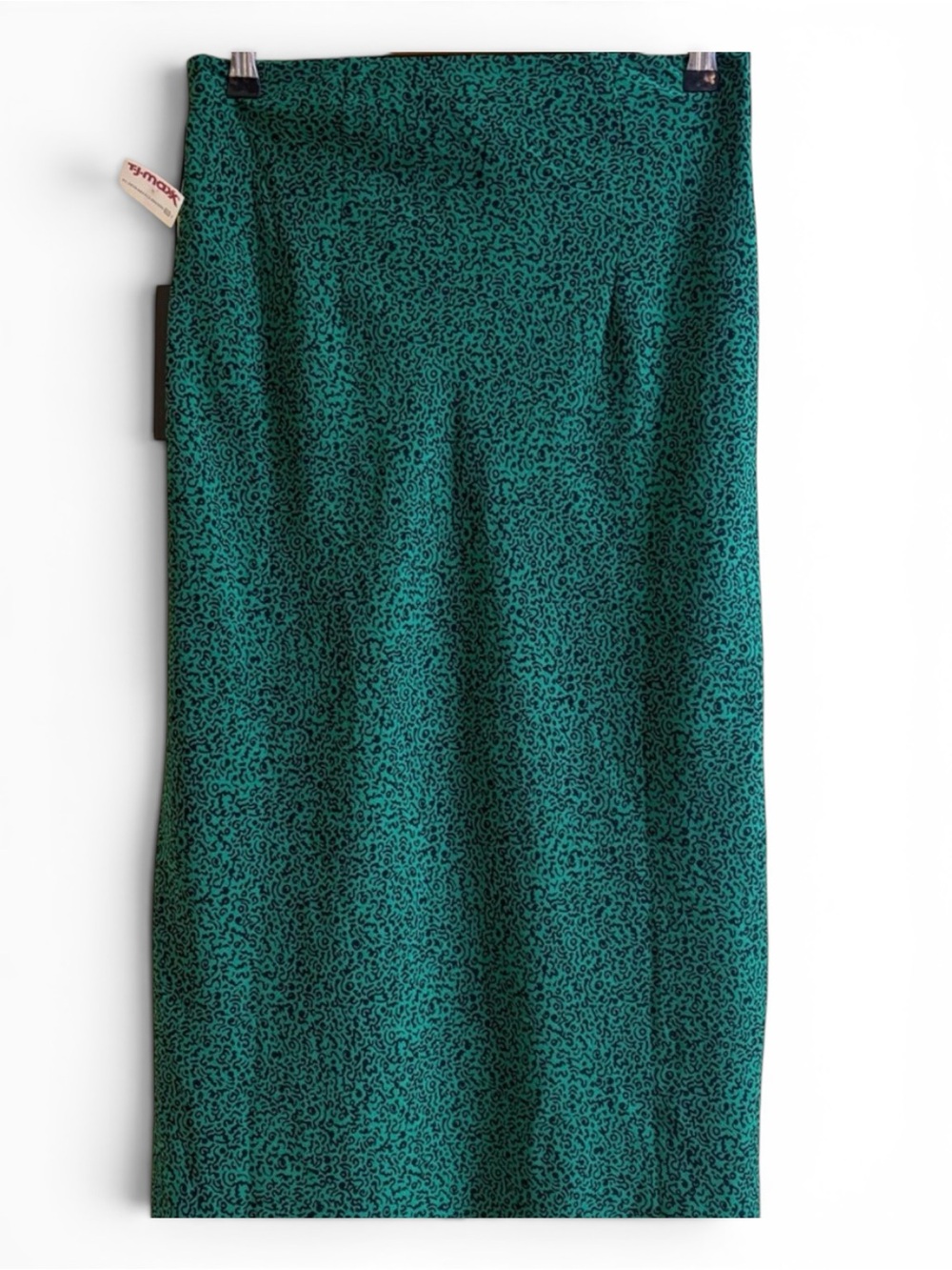 Rachel Zoe Teal Patterned Pencil Skirt Elastic Waist Size 4 NWT’s